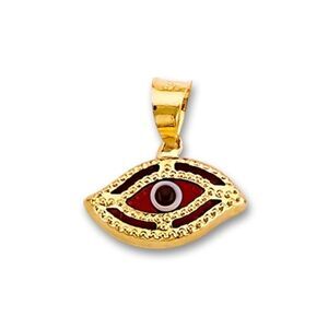 14k Solid Gold Evil Eye Charm | Real Gold Evil Eye Pendant | Birthday Gift |